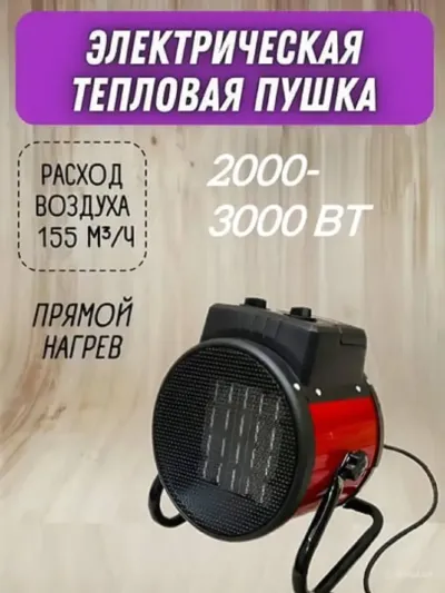 Uy, ofis va ombor uchun ixcham metall korpusli elektr issiqlik ventilyatori isitkichi