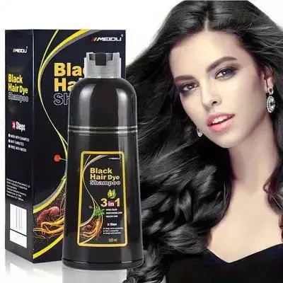 MEIDU Black Hair Dye oq va kulrang sochlarni berkituvchi va mustahkamlovchi tabiiy soch bo'yoqli shampun 500 ml
